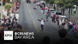 Smaller quotDolores Hill Bombquot takes place as San Francisco police shut down original site [upl. by Asilet]