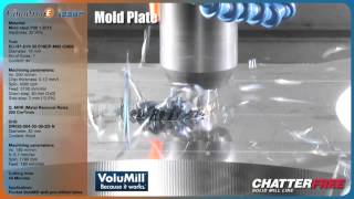 CimatronE VoluMill  Live Mold Plate Cut with Iscar Tool [upl. by Darrill]