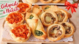 ANTIPASTI DI PASTA SFOGLIA per NATALE 🎄  Idee Veloci e Facili  Puff Pastry Appetizers [upl. by Adieno]