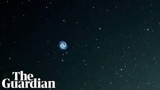 Bizarre whirlpool appears in night sky above Hawaii [upl. by Zetrauq627]