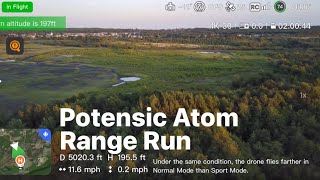 Potensic ATOM RANGE TEST 3Axis Gimbal 4K GPS Drone Visual Tracking FLY MORE COMBO Review [upl. by Auqinaj]