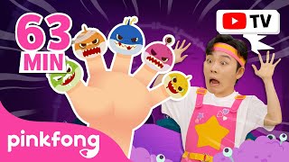 ✨NEW Zombie Shark Finger Family  🏆BEST Hoi Songs🏆  Zombies and Monsters  Official Pinkfong [upl. by Ahsiei]