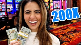 INSANE 200X Slot Machine Jackpot in Vegas [upl. by Ellenar]