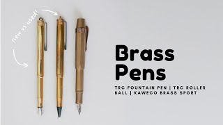 Brass Pens  Travelers Company brass fountain pen rollerball pen Kaweco Brass Sport [upl. by Sherri]