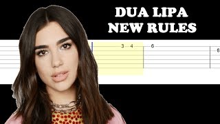 Dua Lipa  New Rules Easy Guitar Tabs Tutorial [upl. by Ahsienauq]