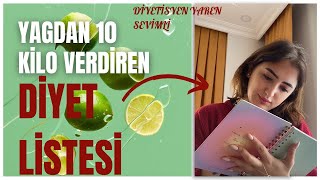 Diyet ile Yağdan 10 Kilo Vermek Mümkün🌟 YAĞ YAKICI DİYET LİSTESİ💜 diyetisyen kiloverme [upl. by Siari]