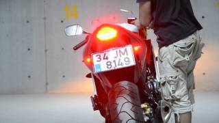 Kellermann micro Rhombus DF Dark on 2013 CBR 600F [upl. by Loyce]