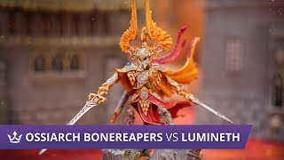 Ossiarch Bonereapers vs Lumineth Realmlords  Age of Sigmar 30 Battle Report [upl. by Craddock]