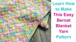 Easy Bernat Baby Blanket Yarn Crochet Pattern Confetti Afghan [upl. by Licha]