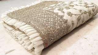 WHITE COLOUR DESIGNER SAREE IN STONE WORK amp ZARI WORK ZarangStore ZARANGSAREE WHITESAREE [upl. by Galang]