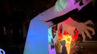 Halloween yard display Inflatables inflating at night [upl. by Anilehcim18]