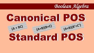 Canonical and Standard form of POS with examples [upl. by Linis297]