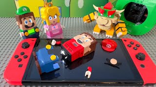 Lego Luigi enters the Nintendo Switch to save Mario Can he do it Mario Odyssey Story legomario [upl. by Nhguaval332]