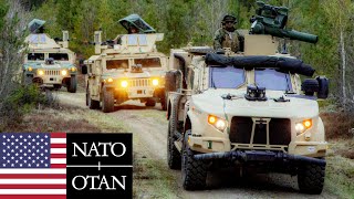 US Marines NATO Tanks and armored vehicles during military exercises in Sweden [upl. by Dyann937]