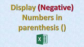 How to show Negative numbers in brackets in Excel [upl. by Shaylynn862]