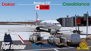 MSFS2020 LIVE Dakar ✈ Casablanca  PMDG738 IVAO  msfs2020 [upl. by Ynamrej]