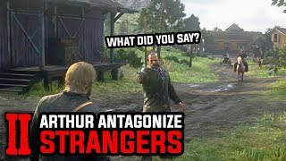 Arthur Antagonize Strangers Compilation Harassing People in Valentine  Red Dead Redemption 2 [upl. by Yur]