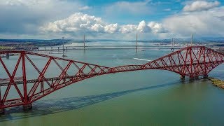 The Forth Bridges  Scotland  Cinematic drone footage [upl. by Ilak73]