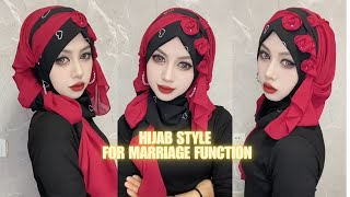 Hijab style for marriage function 2024  Hijab tutorial for festival  New hijab style [upl. by Mossberg503]