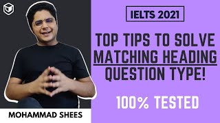 How to solve matching heading questions in IELTS  Mohammad Shees  LeapScholar IELTS 2021 [upl. by Aicemed]