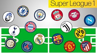 Football Clubs Marble Race  UEFA Super League [upl. by Ayortal604]