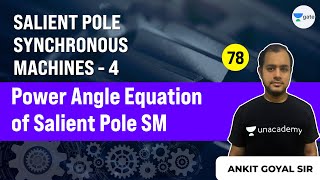 Lec 78  Salient Pole Synchronous Machines  Power Angle Equation of Salient Pole SM [upl. by Yenaled432]