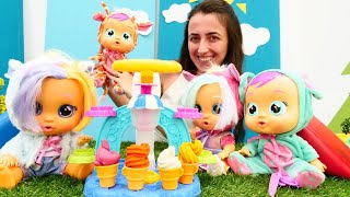 Sevcan Cry babies oyuncak kreşinde PlayDoh dondurma yapıyor Bebek bakma oyunları [upl. by Asserrac439]