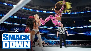 Sasha Banks amp Naomi vs Carmella amp Queen Zelina SmackDown April 1 2022 [upl. by Ingold679]