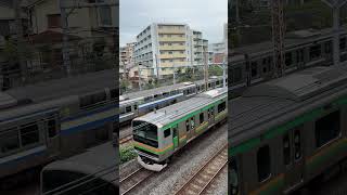 【４K映像】【並走】東海道線 下り電車 横須賀線 下り電車 Yokosukasen Line downbound Train Tokaido Line downbound Train [upl. by Eb870]