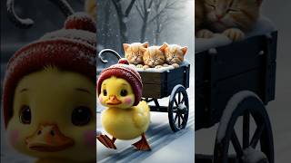 A cute duck saves the lives of kittens cuteduck kitten [upl. by Oretos]