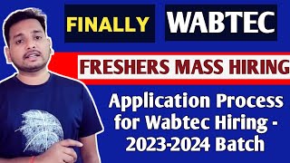 Wabtec latest hiring 🔥  Off Campus Direct Hiring  Freshers Hiring  Direct Test  Jobs  Apply Now [upl. by Otsedom460]