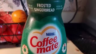 Nestlé Coffee Mate Frosted Gingerbread Coffee Creamer Mini Sip N Review [upl. by Notgnirrab704]