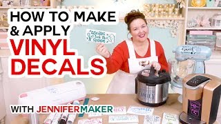 How to Make Vinyl Decals  Designs for Instant Pot KitchenAid Mixer amp Keurig [upl. by Ikiv]