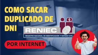 como SACAR DUPLICADO de DNI por INTERNET【PASO A PASO】 [upl. by Annah]