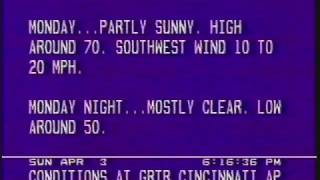 Local Forecast April 3 1988 616 PM [upl. by Guntar]