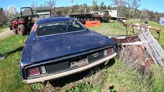 Pulling a 413 Engine Out Of a 1971 Plymouth Cuda 340 mopar restoration automobile 413 [upl. by Brucie]