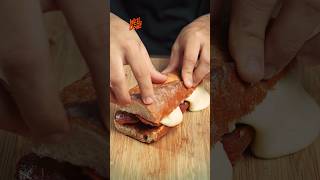 ASMR Cooking  Cheesy Pepperoni Sandwich 😍 asmr cooking shorts [upl. by Annaujat651]