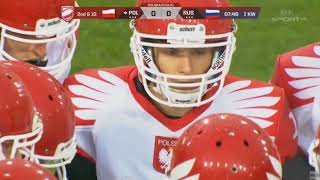 American football Poland vs Russia friendly game only first qtr [upl. by Namharludba]