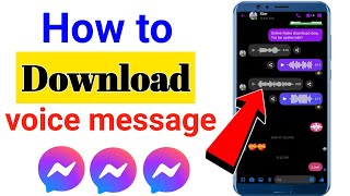 How to download messenger voice message  messenger audio massage download kivabe korbo  voice save [upl. by Suhpoelc]