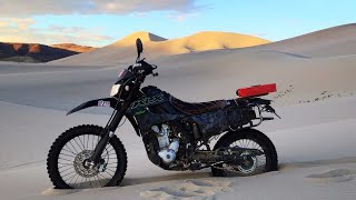 Solo Desert Riding on the KLX300 Top Speed Run and Dune Riding [upl. by Enirbas]