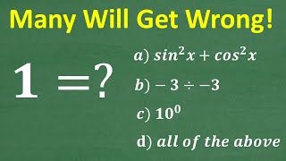 1   which expressions are equal to 1 [upl. by Annavoj]