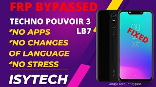 How to bypass Tecno pouvoir 3 LB7 no pc no apps New method [upl. by Yerffoj]