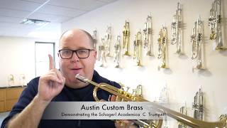 Demonstrating the Schagerl Academica C Trumpet at ACB [upl. by Notsniw]