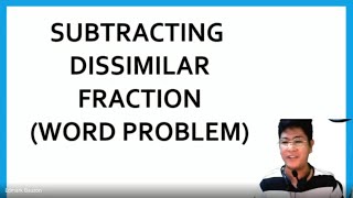 SUBTRACTING DISSIMILAR FRACTION WORD PROBLEM mathgrade4 dissimilarfraction fraction [upl. by Eldnik]