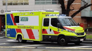 AV  New Mobile Stroke Unit 6622 Responding Code 1 from Royal Melbourne Hospital to Stroke Incident [upl. by Misty]