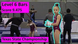 Level 6 Bar Gymnast Texas State Meet Jordan Clark [upl. by Stringer290]