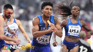 Team USA sets world record in mixed 4x400 relay advances to finals  NBC Sports [upl. by Chapel]