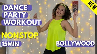 15 minute 2022 DANCE PARTY Bollywood WORKOUT  Cardio and ABS  No Equipment [upl. by Elpmet]