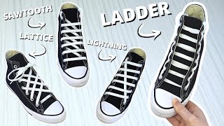 4 COOL WAYS TO LACE CONVERSE Ladder Lace Lattice Lace Lightning Lace Sawtooth Lace [upl. by Lankton]