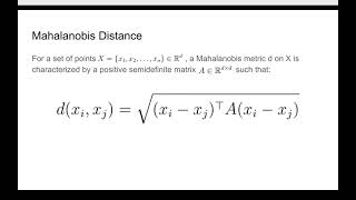 Online Adaptive Mahalanobis Distance Estimation [upl. by Iruy]